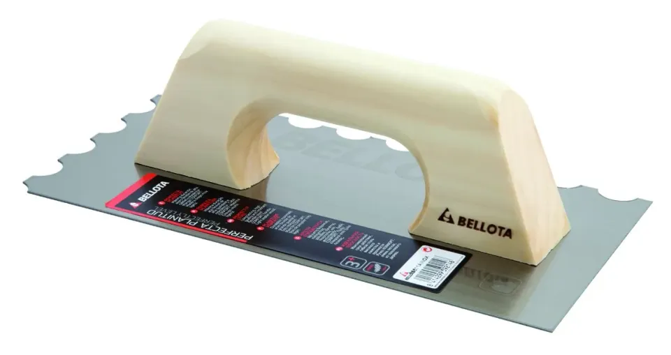 Bellota frattazzo dentato raggio manico legno pioppo