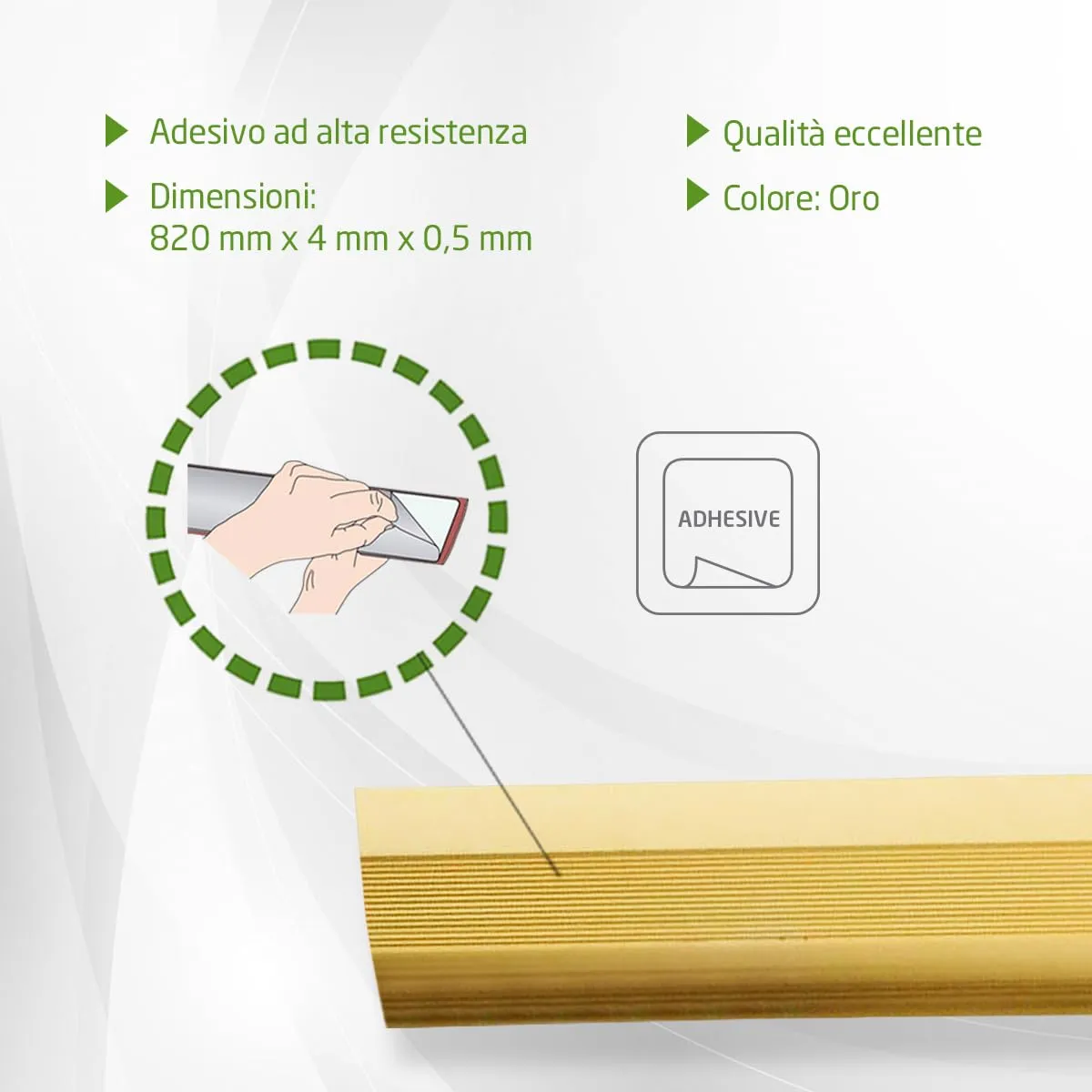 Amig Mod. 3 profilo coprigiunto adesivo 820 mm oro
