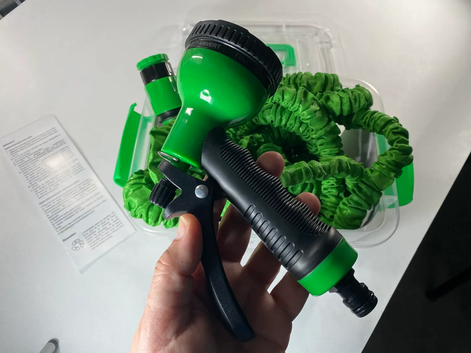 Amig Tubo Estensibile 15 Metri Verde con Pistola Doppio Lattice