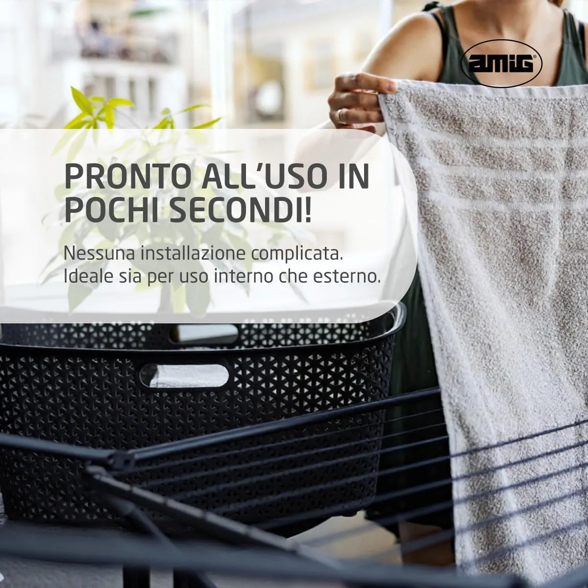 Amig Aeria ZenRack stendino ali pieghevole nero 18 m