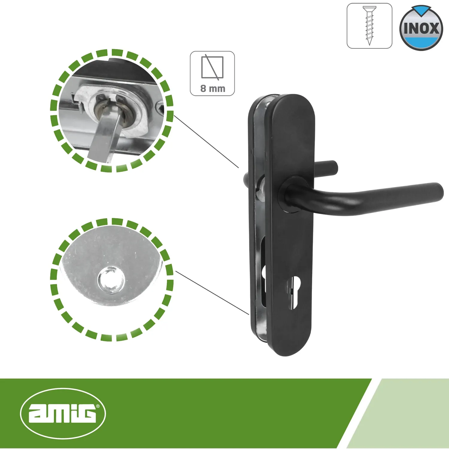 Amig Set Maniglie Placca 245x45 mm con Bocchetta
