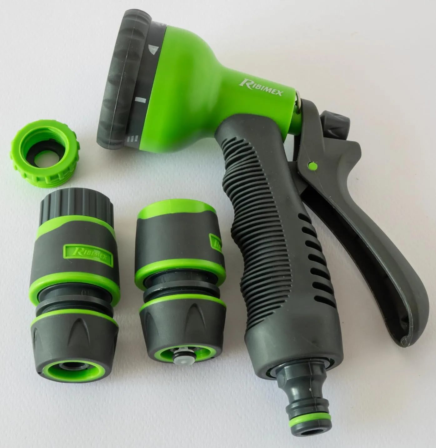 Ribimex kit irrigazione giardino pistola 8 getti tubi 12-15 mm