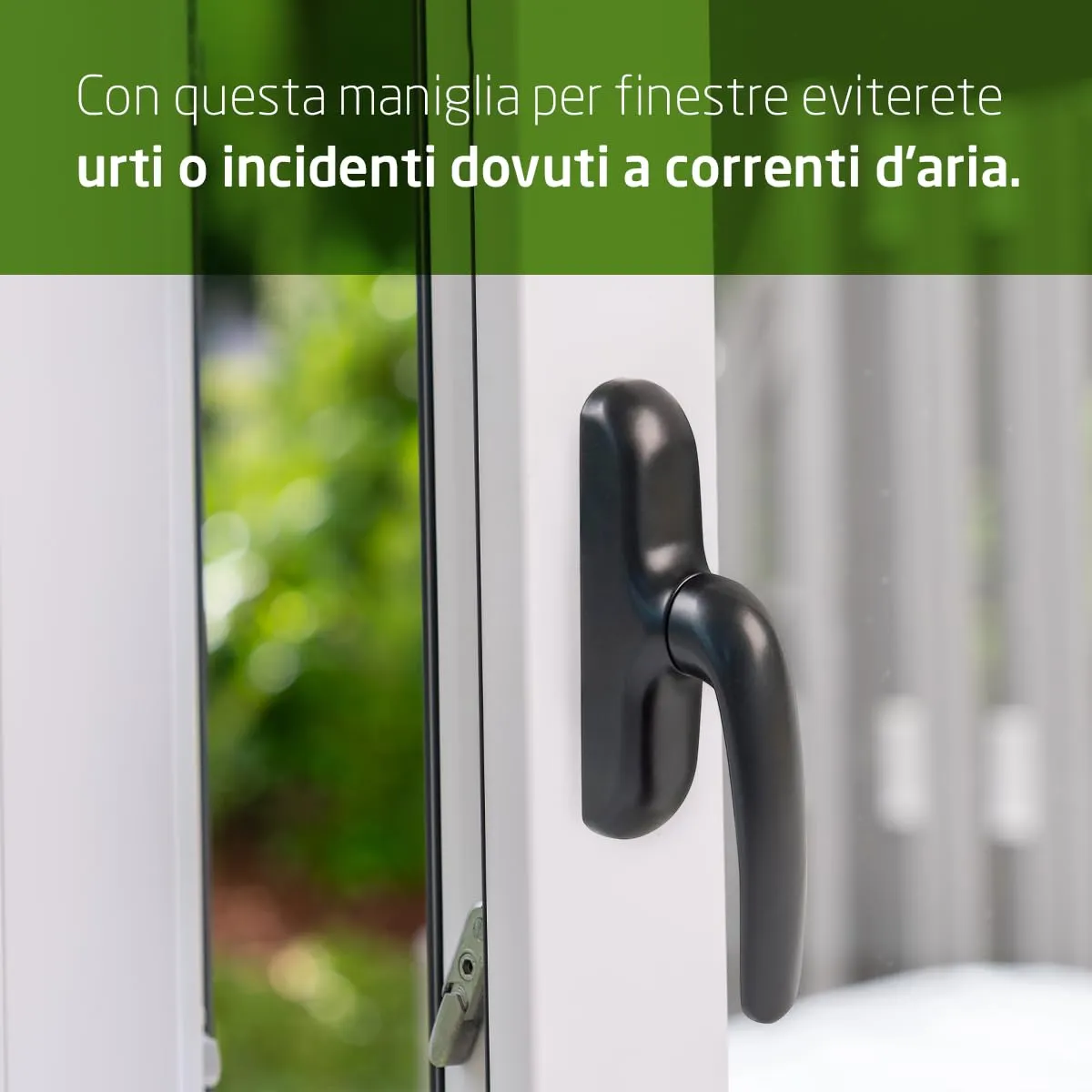 Amig 2800V-PR maniglia per finestre battente nera 180 mm