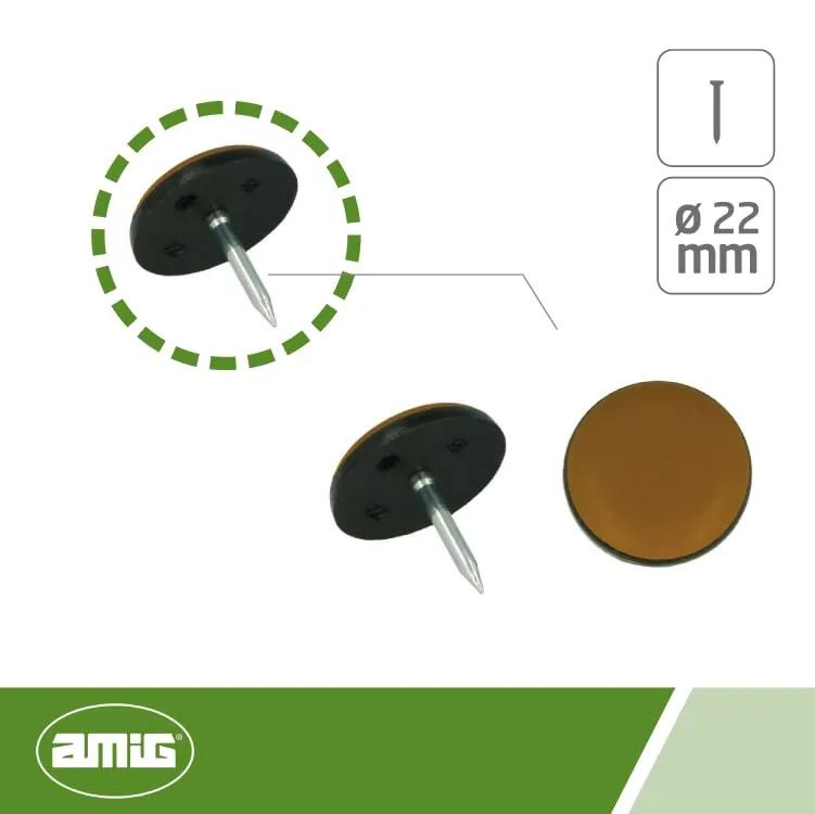 Amig 78 pattino scorrevole teflon 22 mm marrone