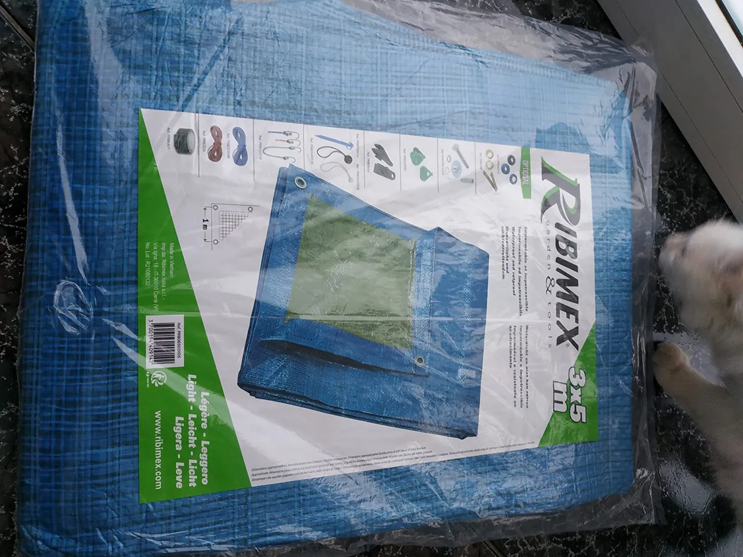 Ribimex telo protezione impermeabile 3x5 m polietilene 65g