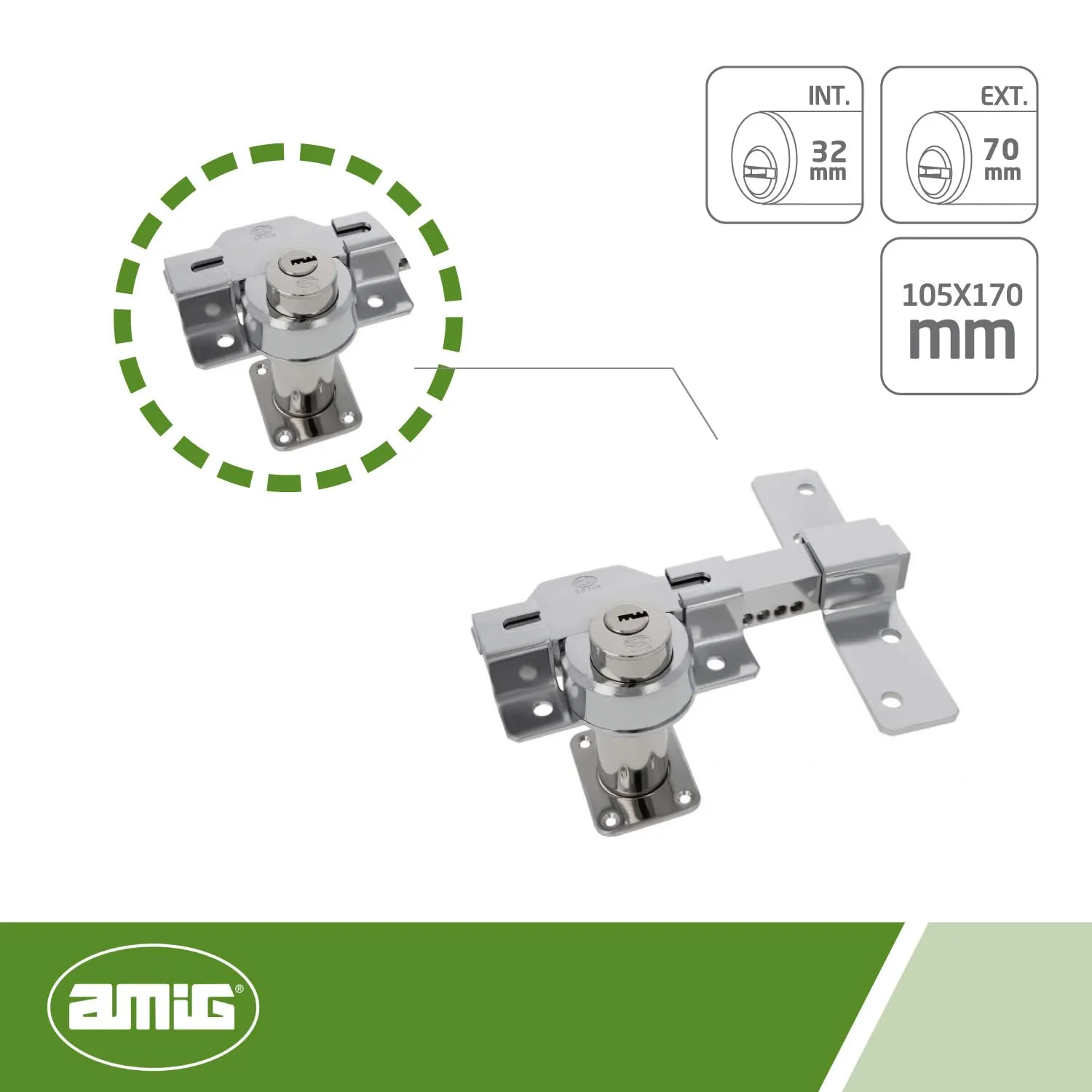 Amig serratura sovrapposizione 105x170 mm cromata