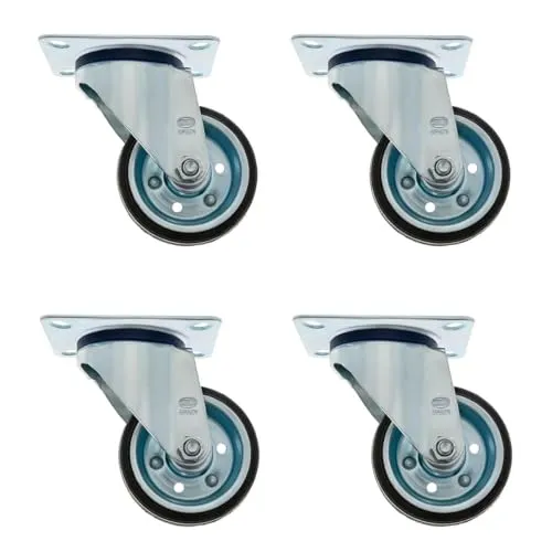 Amig set 4 ruote per mobili 100 mm gomma 90 kg