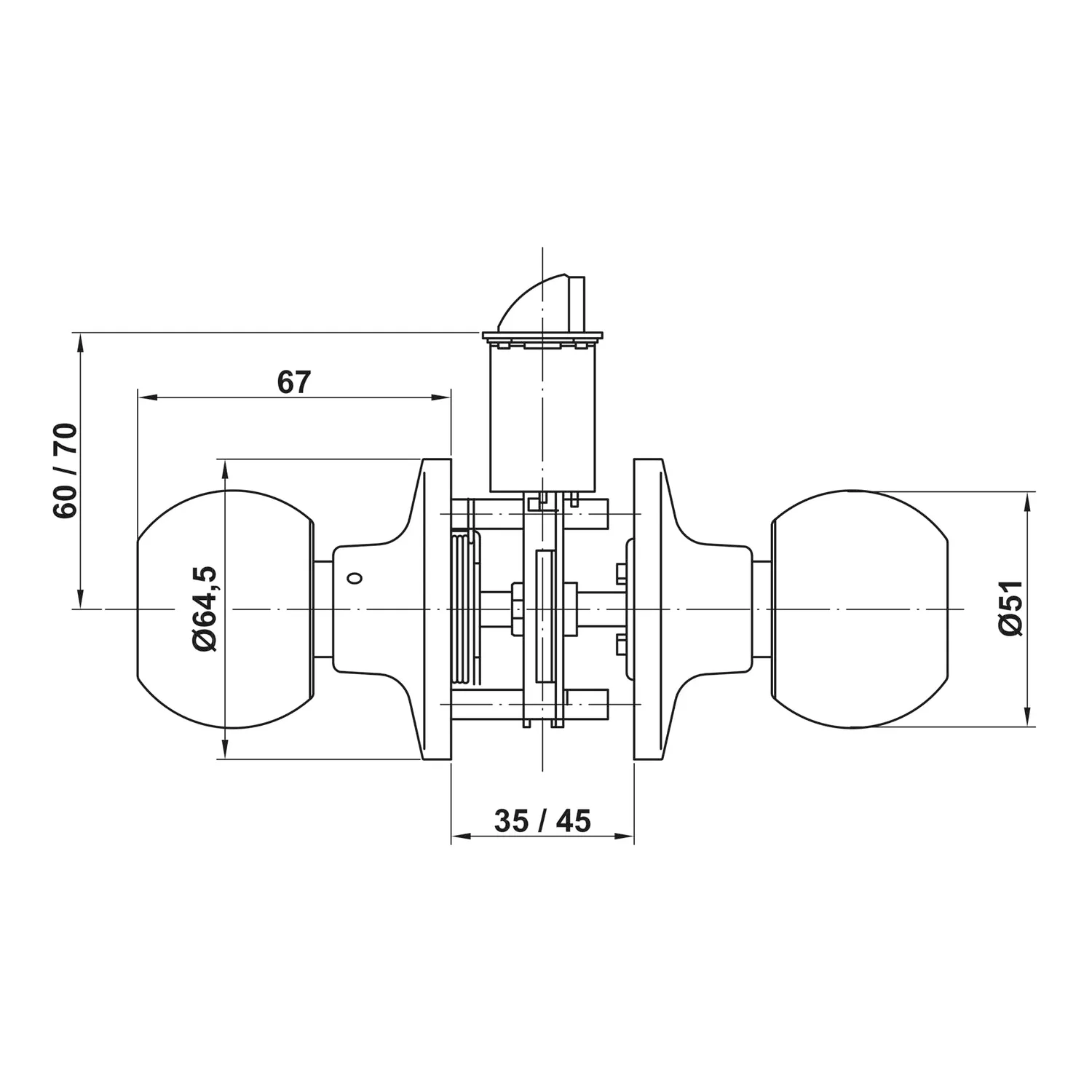 Amig 13490 611 Pomolo Sfera Inox Passante Opaco