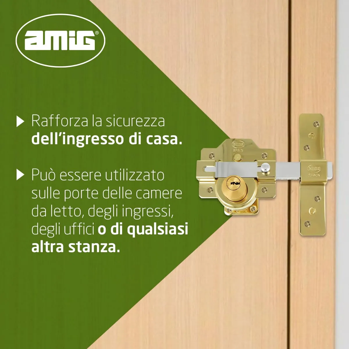 Amig serratura applicare 90x154 mm oro antibumping
