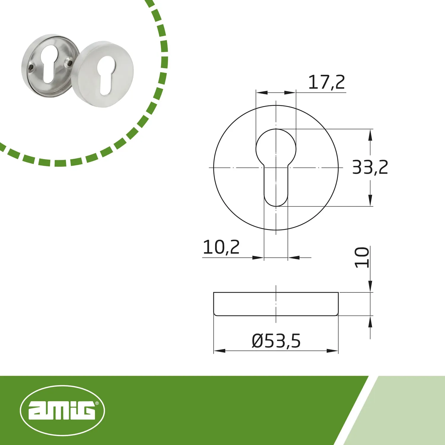 Amig Mod. 3 bocchetta cilindro europeo 53,5 mm inox