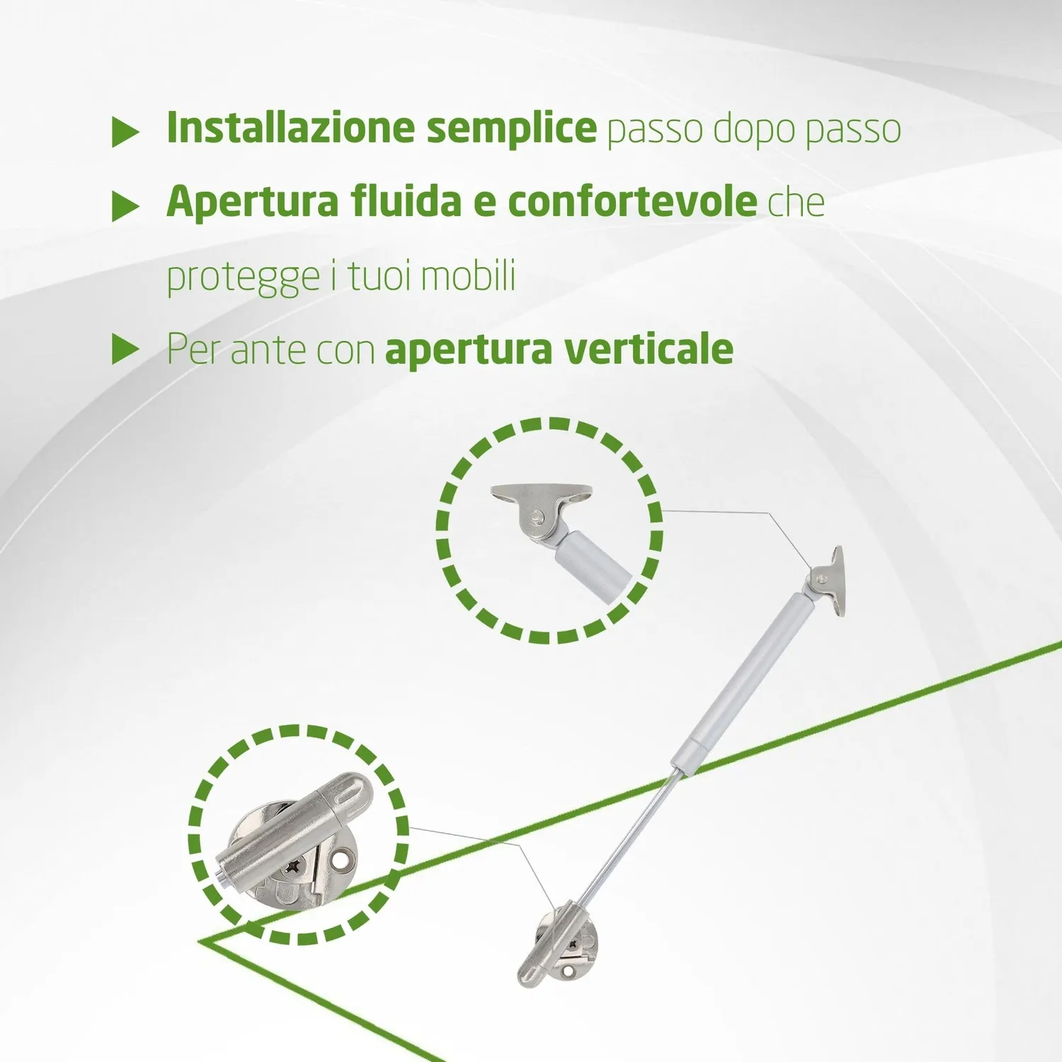 Amig Mod.98 compasso a gas 12 kg argento anta ribalta