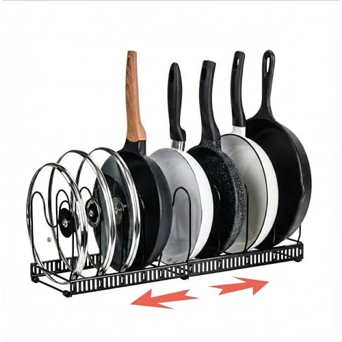 Amig organizer padelle estensibile nero 6-10 posti