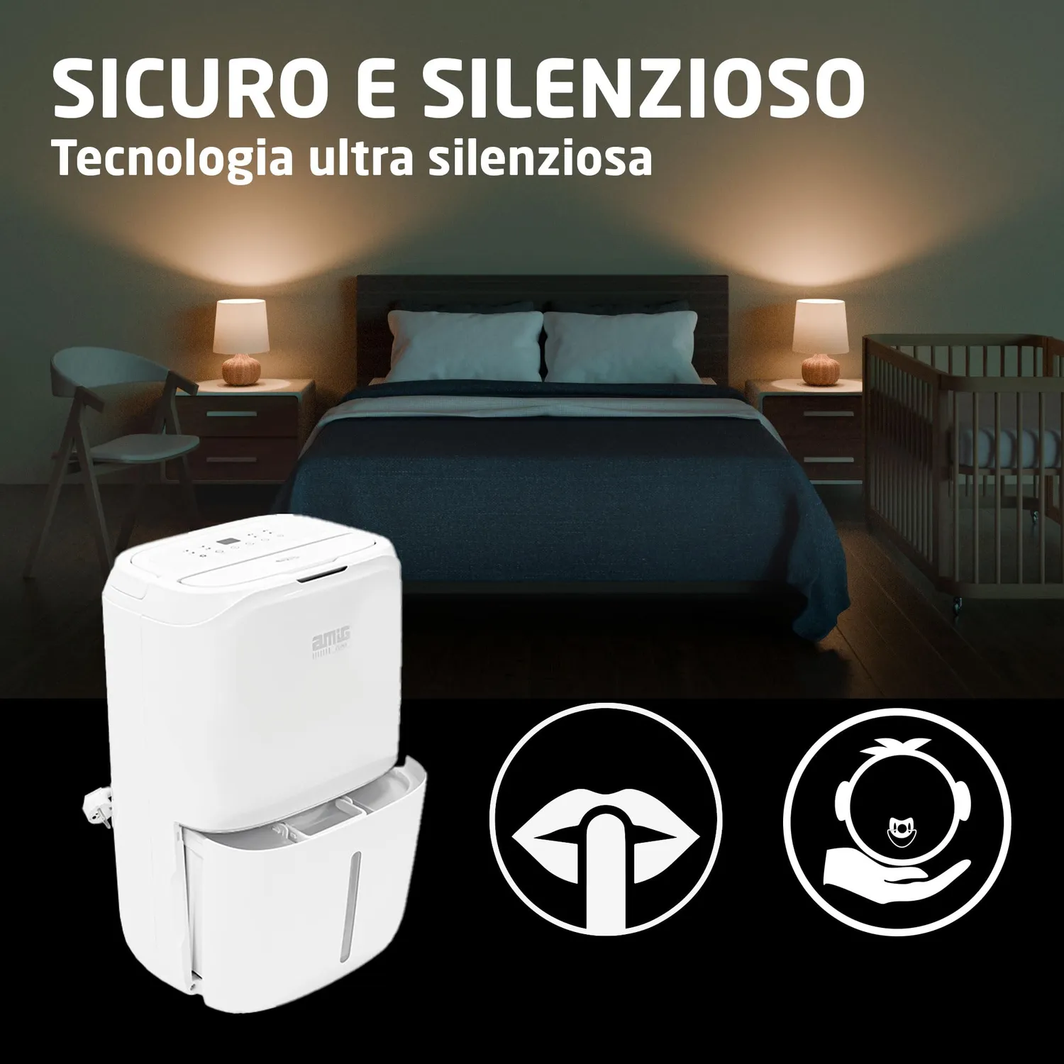 Amig Mist deumidificatore 20 L serbatoio 6,5 L 45 dB