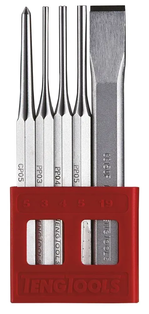 TengTools Set Punzoni e Scalpelli 5 Pezzi