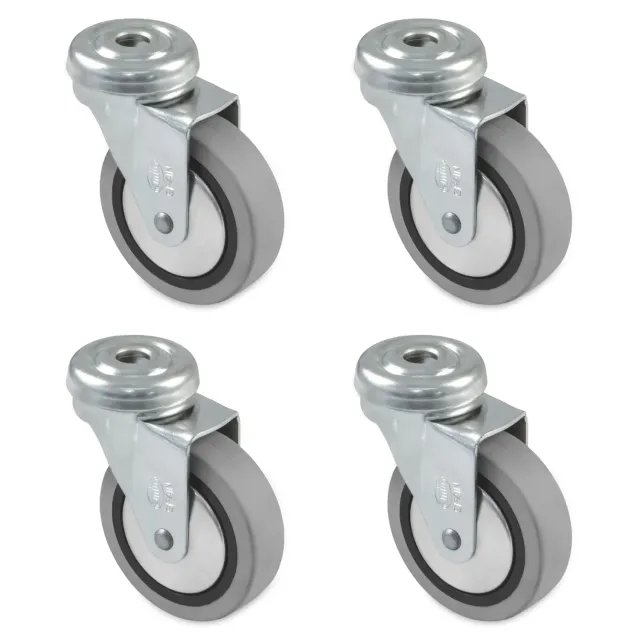 Amig 2504 Ruote Mobili 30 mm 4 Pezzi Grigio Gomma 15 kg