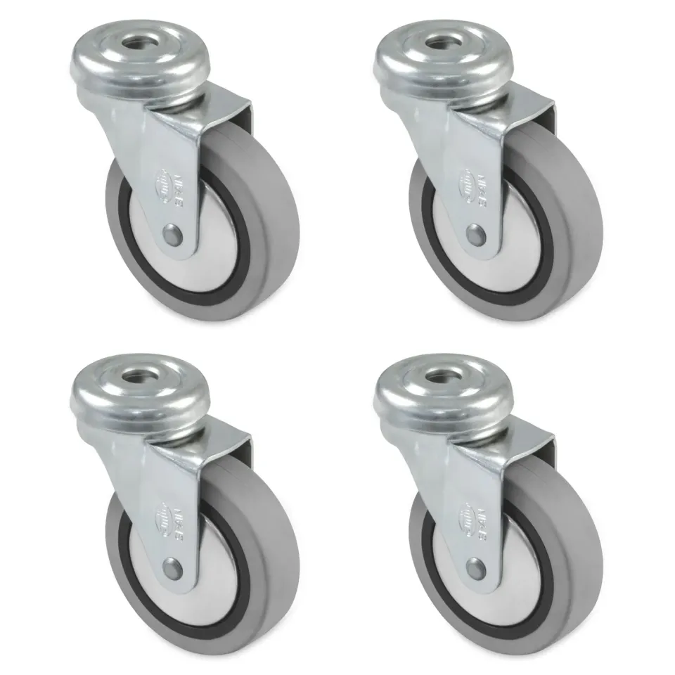 Amig 2504 Ruote Mobili 30 mm 4 Pezzi Grigio Gomma 15 kg