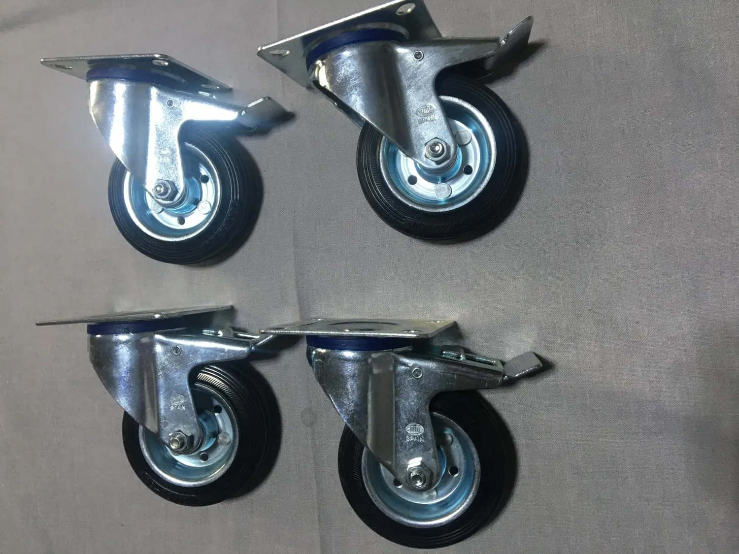 Amig set 4 ruote mobili 100 mm senza freno 100 kg