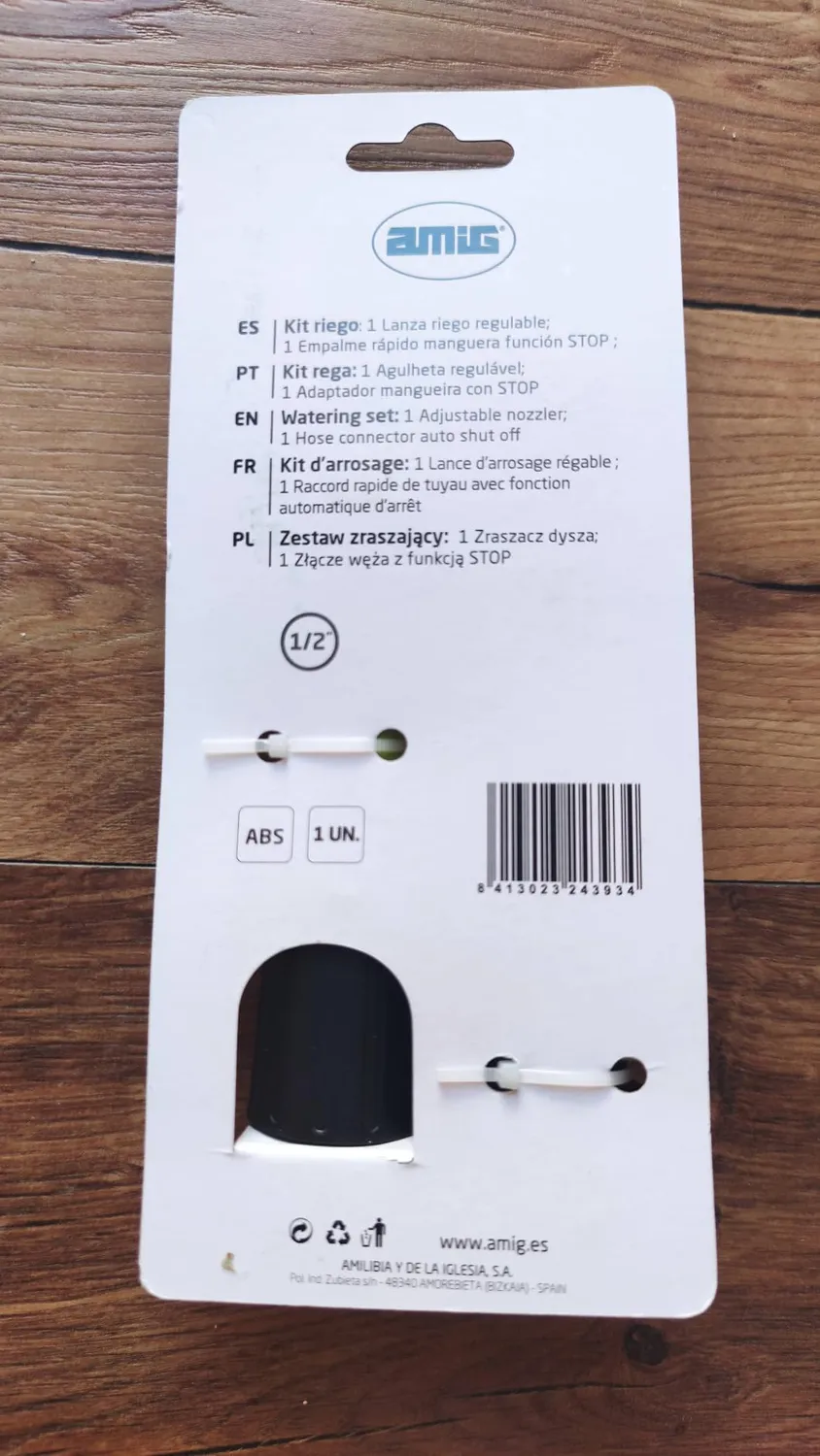 Amig kit irrigazione lancia regolabile + raccordo 3/4 verde