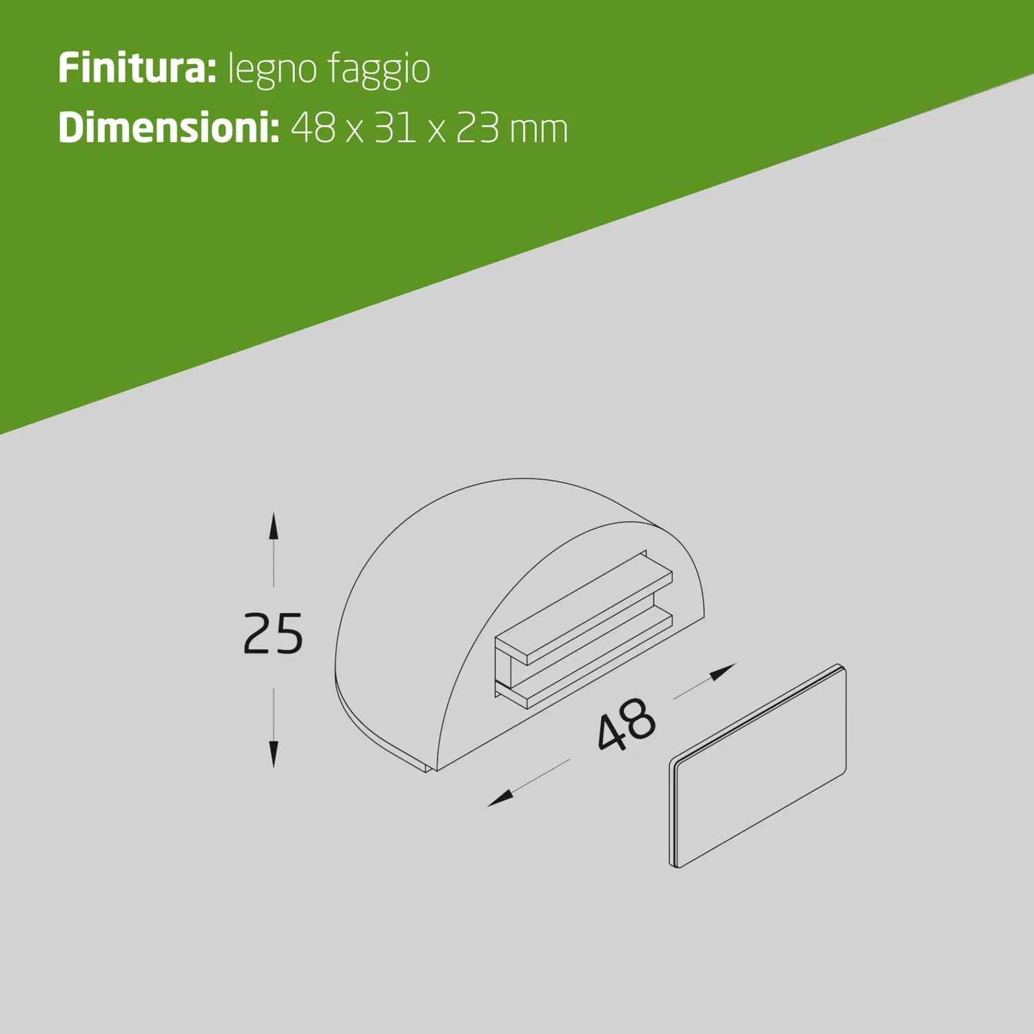 Amig fermaporte magnetici adesivi 48x25 mm faggio 6 pz
