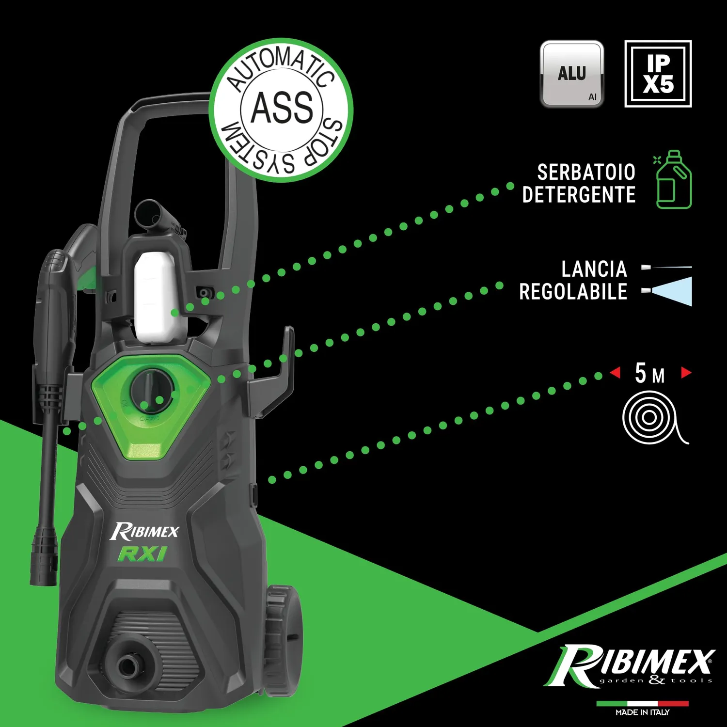 Ribimex RX1 idropulitrice 110 bar 1400W pistola 140 bar