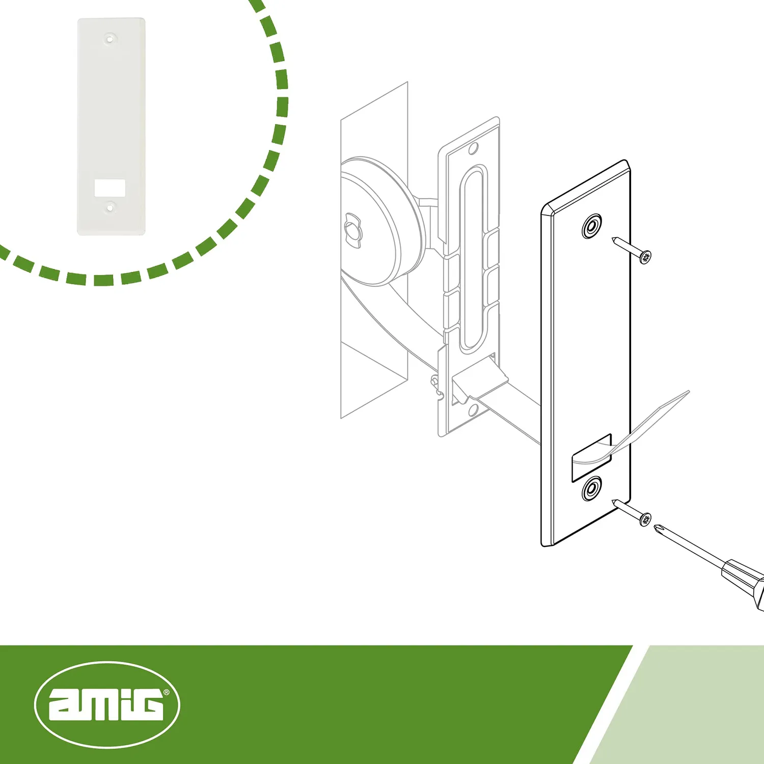 Amig copriforo tapparella alluminio bianco 22,2x6,5 cm