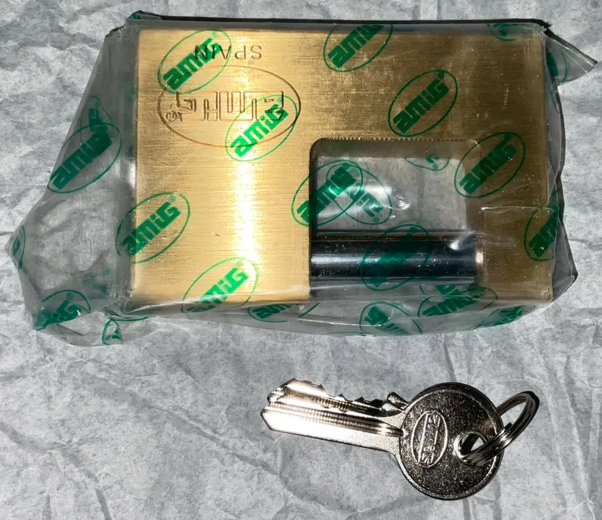 Amig lucchetto rettangolare barra ottone 90 mm antifurto