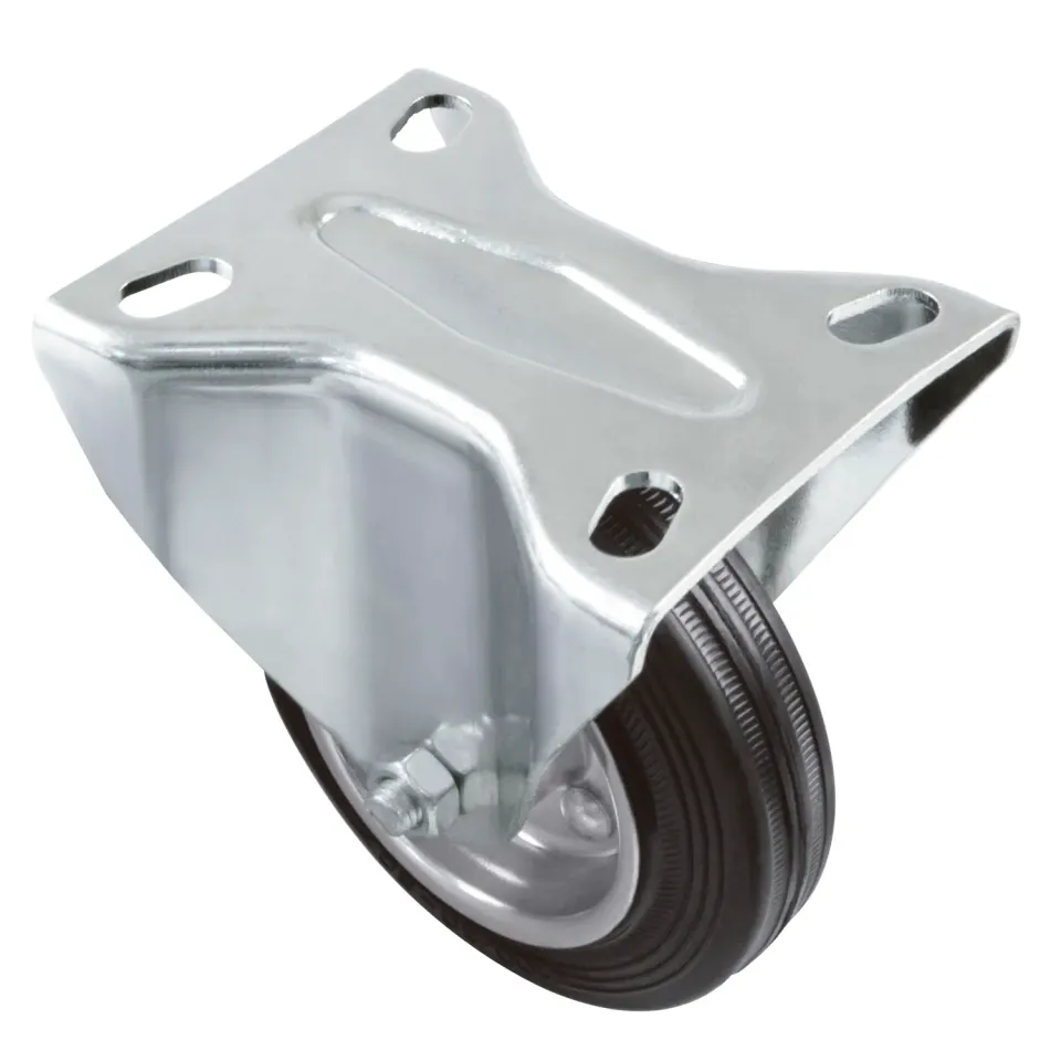 Amig Set 4 Ruote Fisse 80 mm Gomma 70 Kg Nere