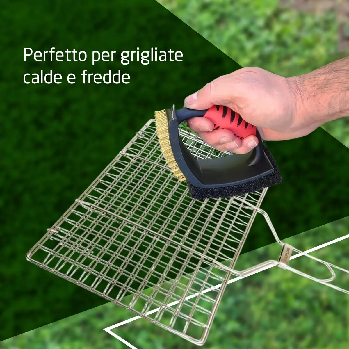 Amig Fireplus Spazzola Barbecue 3 in 1 Rame 16,5 cm