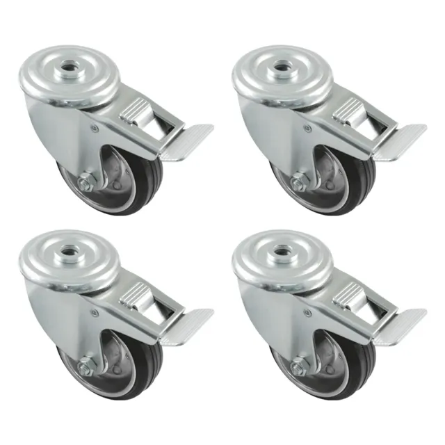 Amig Set 4 Ruote Mobili con Freno 80 mm Nere