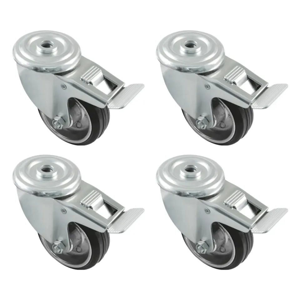 Amig Set 4 Ruote Mobili con Freno 80 mm Nere
