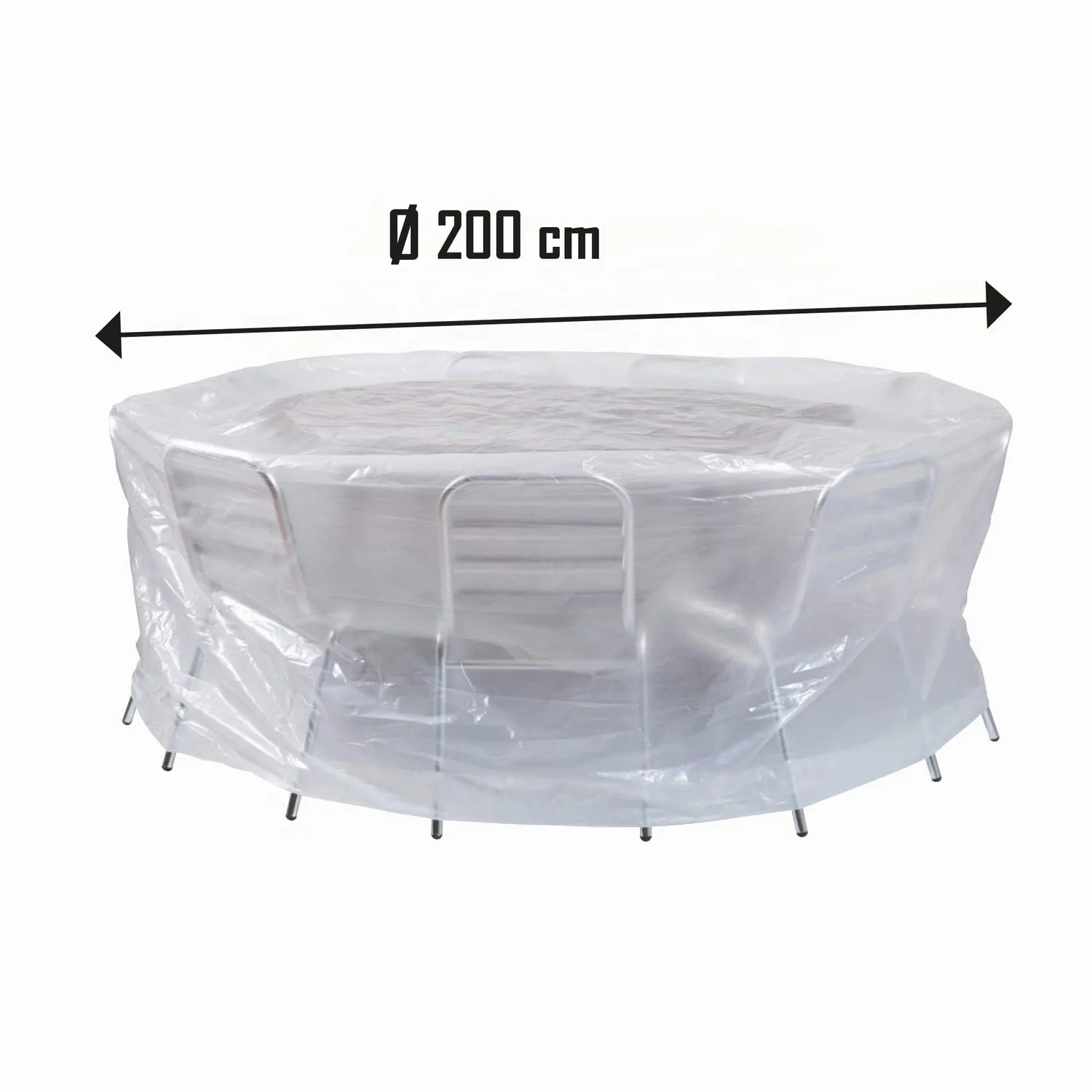 Ribiland Ribimex Eco Platinium copertura tavolo rotondo Ø200x80 cm