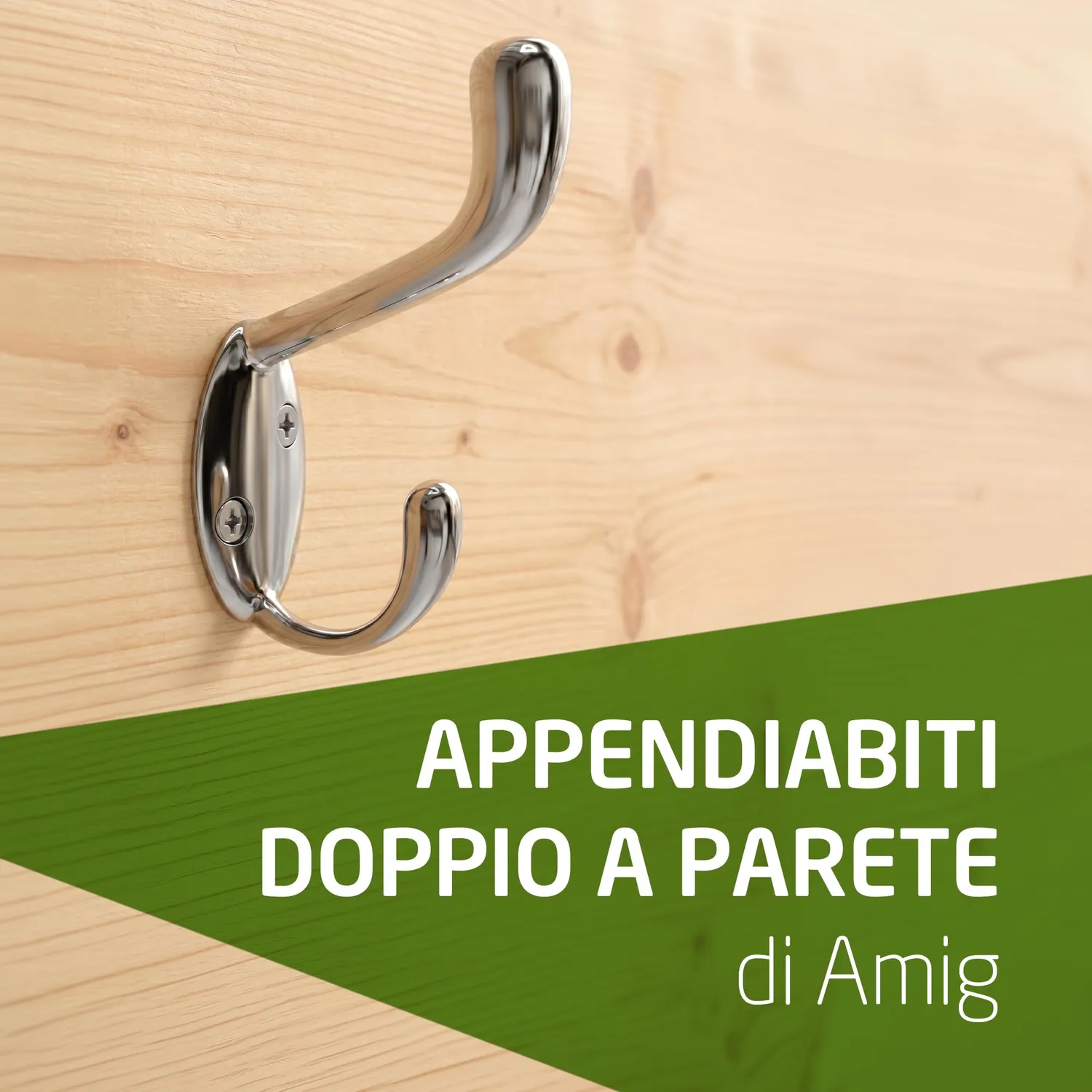 Amig CS32 appendiabiti da parete nichel 2 ganci