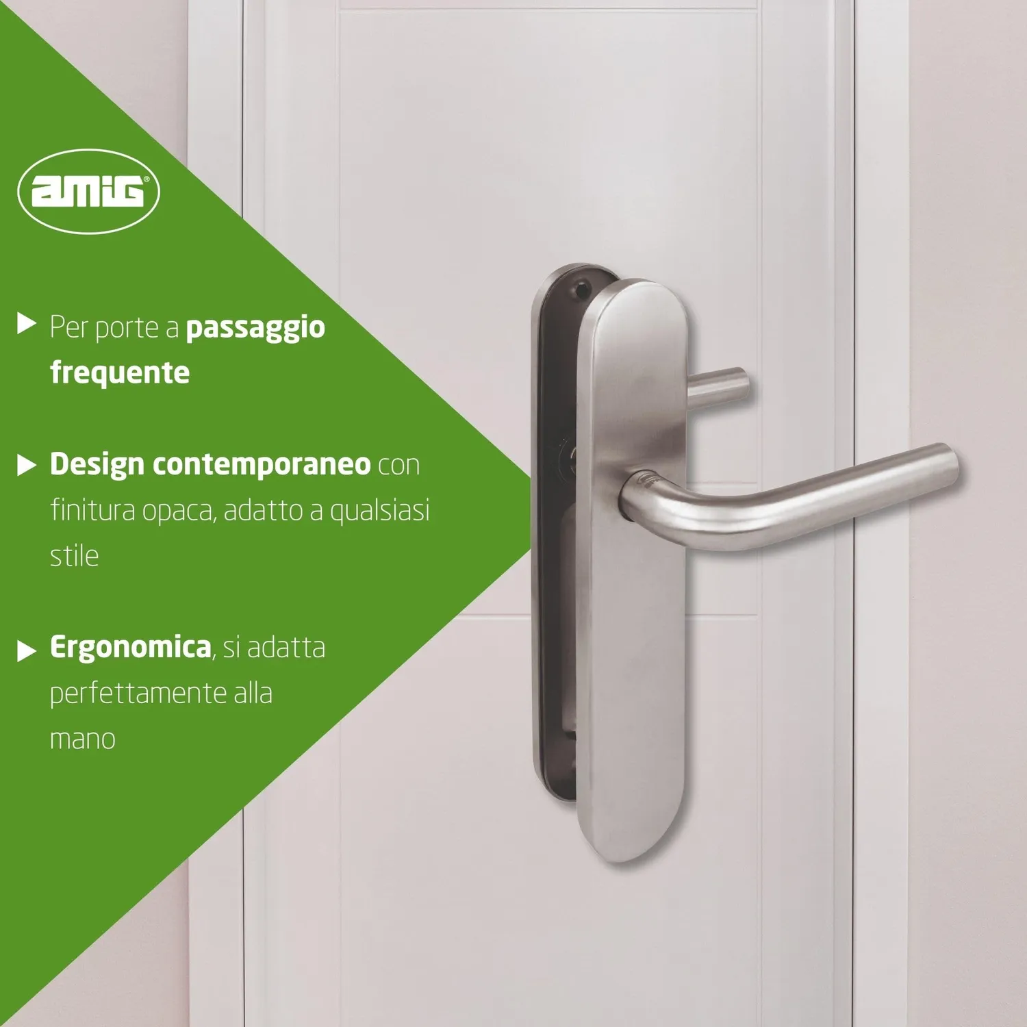 Amig 4PX set maniglie porta con piastra inox satinato