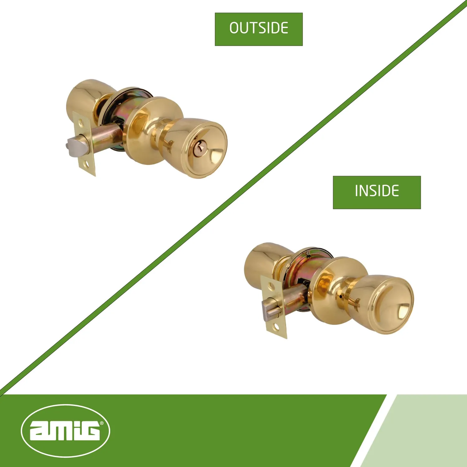 Amig set pomoli porta ottone opaco chiave 60/70mm