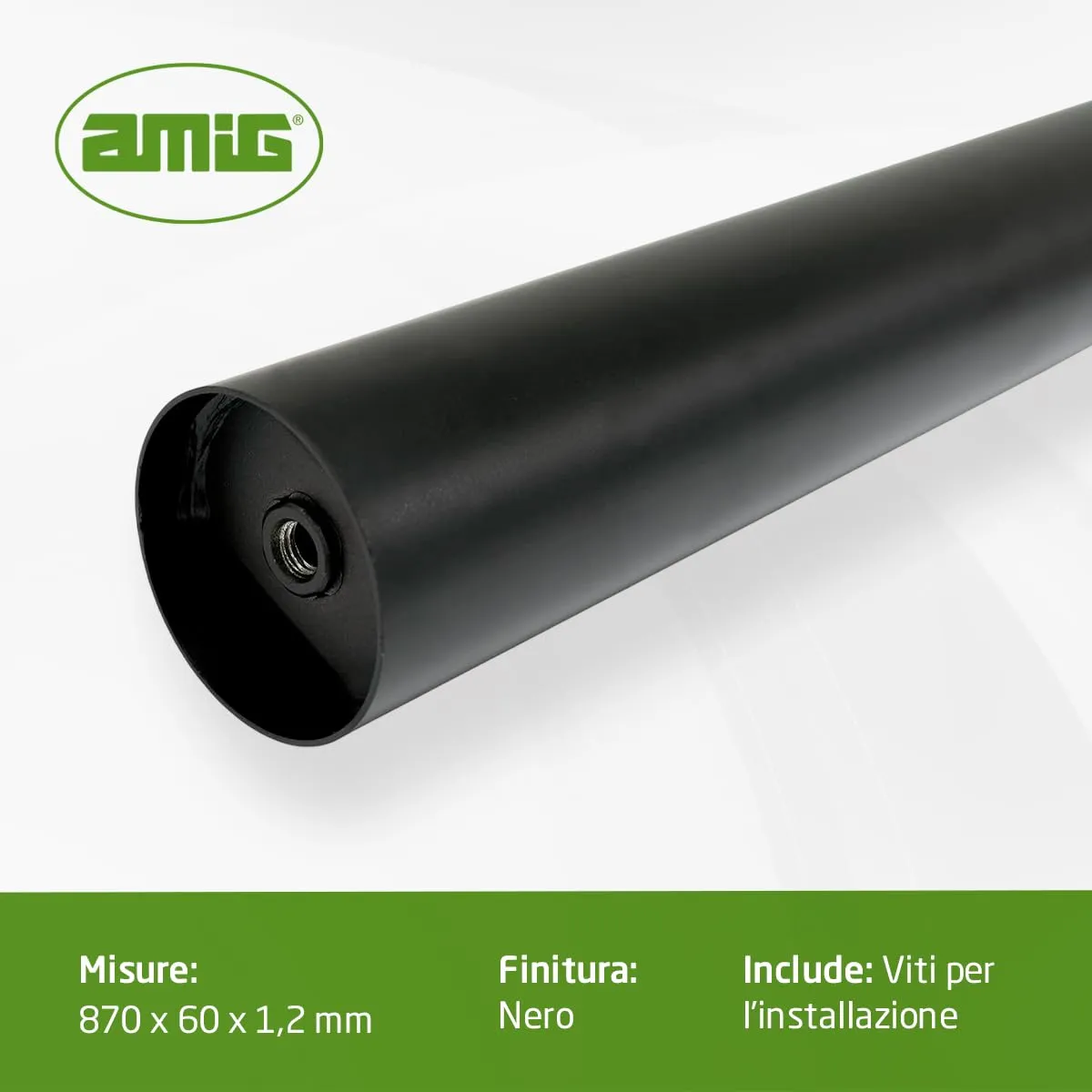 Amig Gamba Tavolo Regolabile Acciaio Nero 870 mm 15 kg