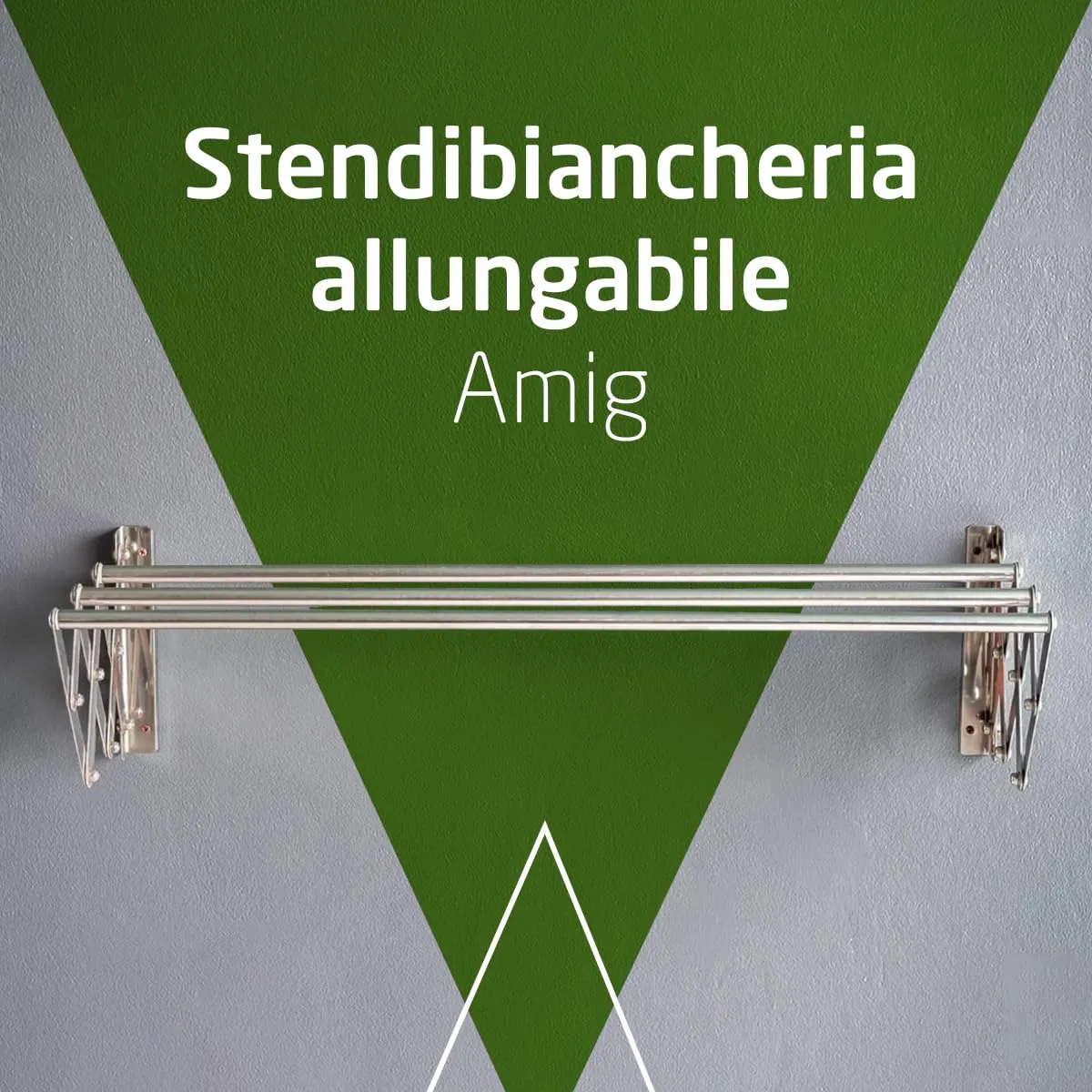 Amig Stendibiancheria Parete Alluminio 180 cm 9 m