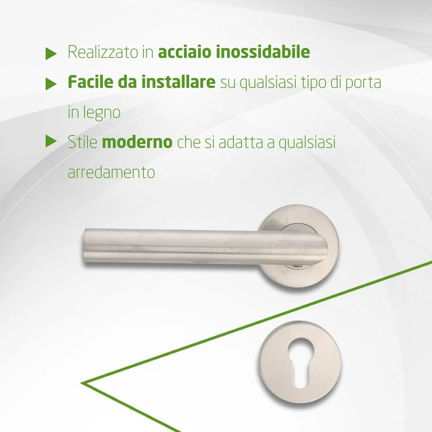 Amig 7RBX Maniglie con Rosetta 135 mm Argento Opaco