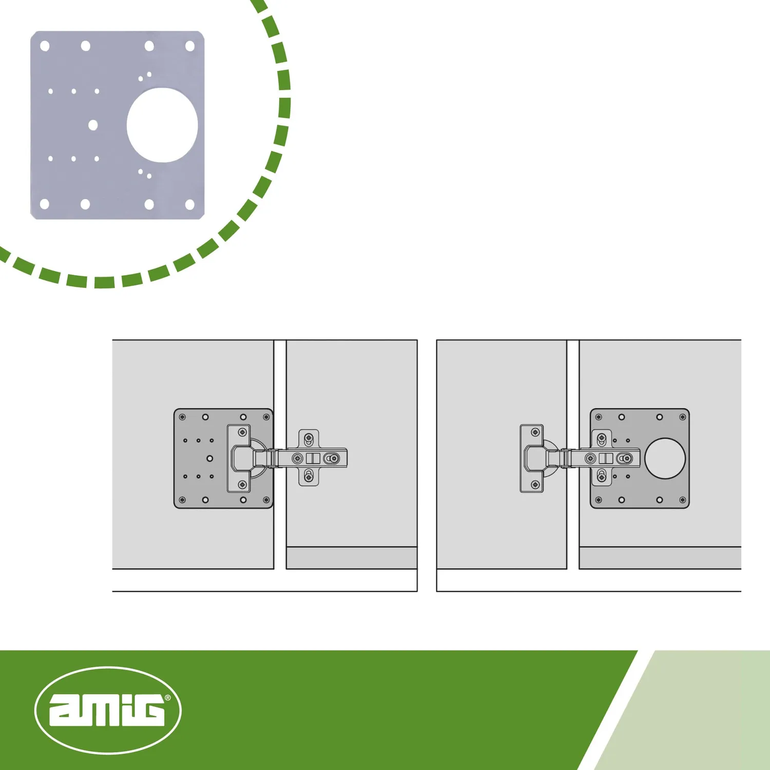Amig Piastra Riparazione Cerniere 90x90mm Acciaio Inox