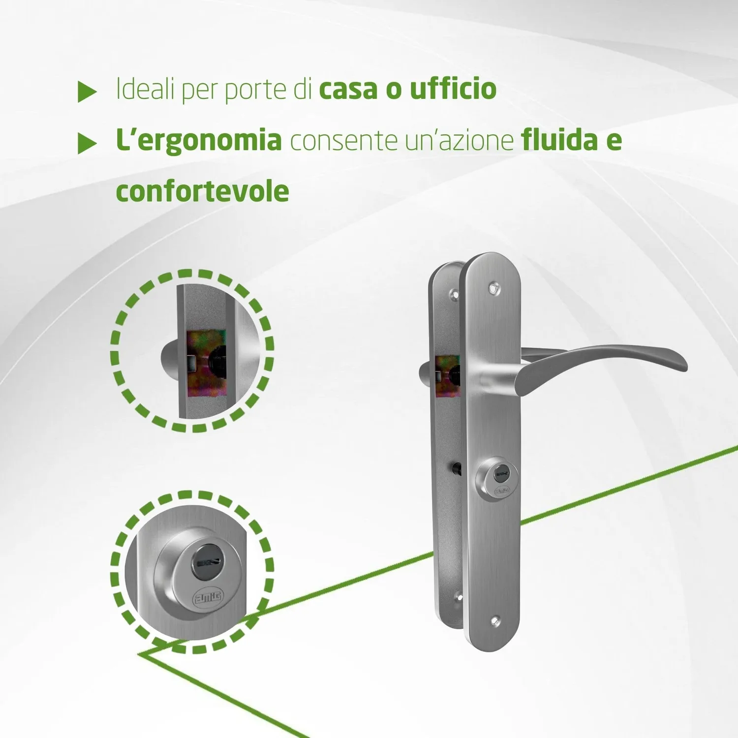 Amig Ishi 46 Maniglia Porta Destra Nichel 240x45 Chiavi