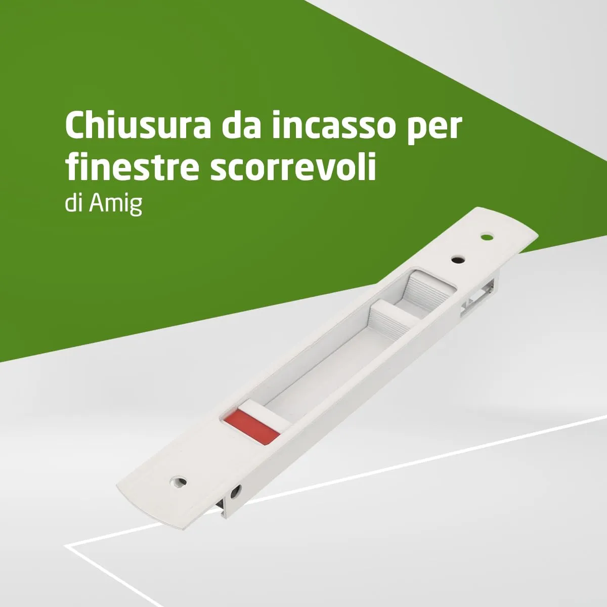 Amig chiusura incasso scorrevole 192x28 mm bianca gancio