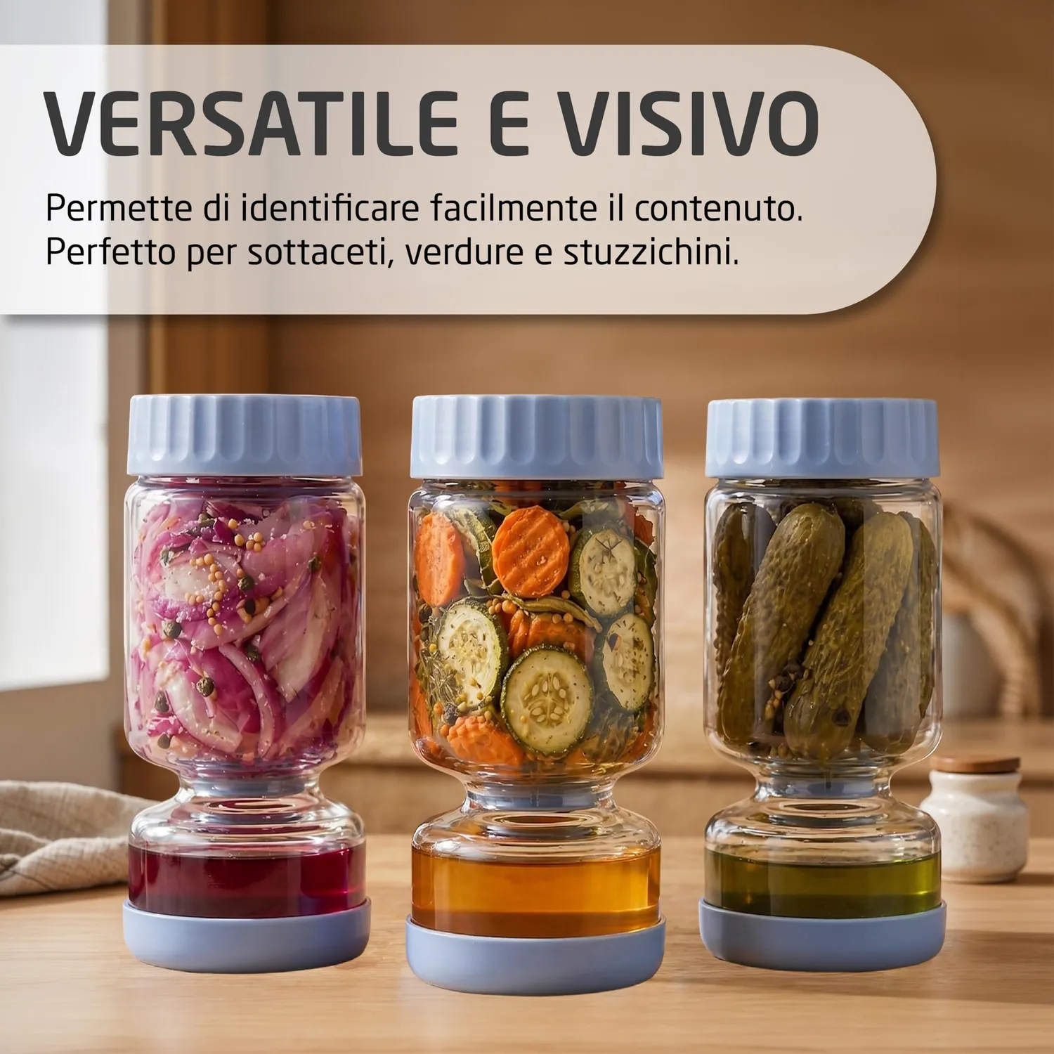 Amig Mod.1 Barattolo Vetro Sottaceti 1200 ml Ermetico