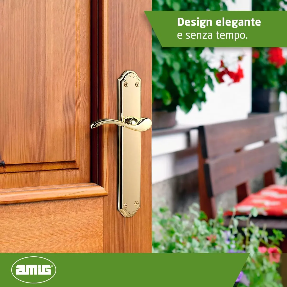 Amig Set Maniglia con Placca Oro 248 mm Porte Interne