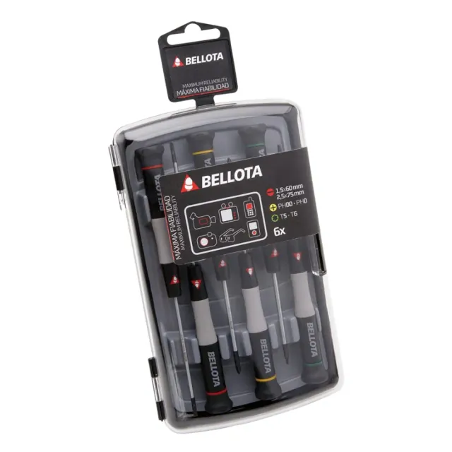 Bellota Set Cacciaviti Precisione 6 Pezzi Bimateriale