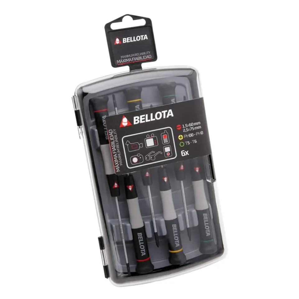 Bellota Set Cacciaviti Precisione 6 Pezzi Bimateriale