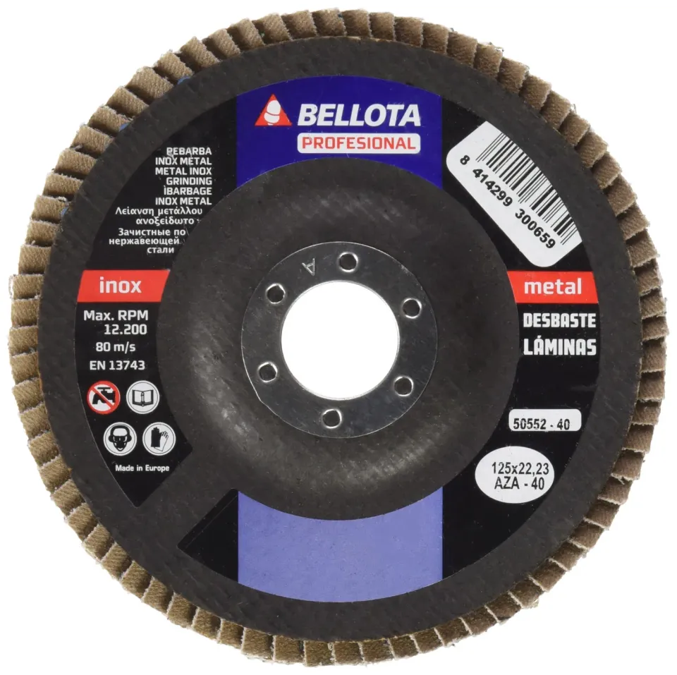 Bellota Disco Lamellare 125 mm Inox-Metallo Zirconio
