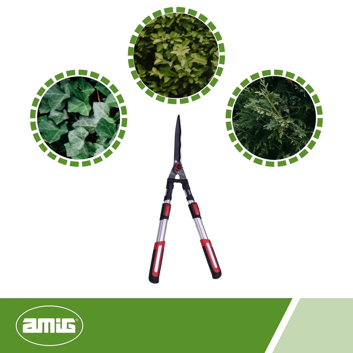 Amig forbice siepi telescopica 68-88 cm lama ondulata