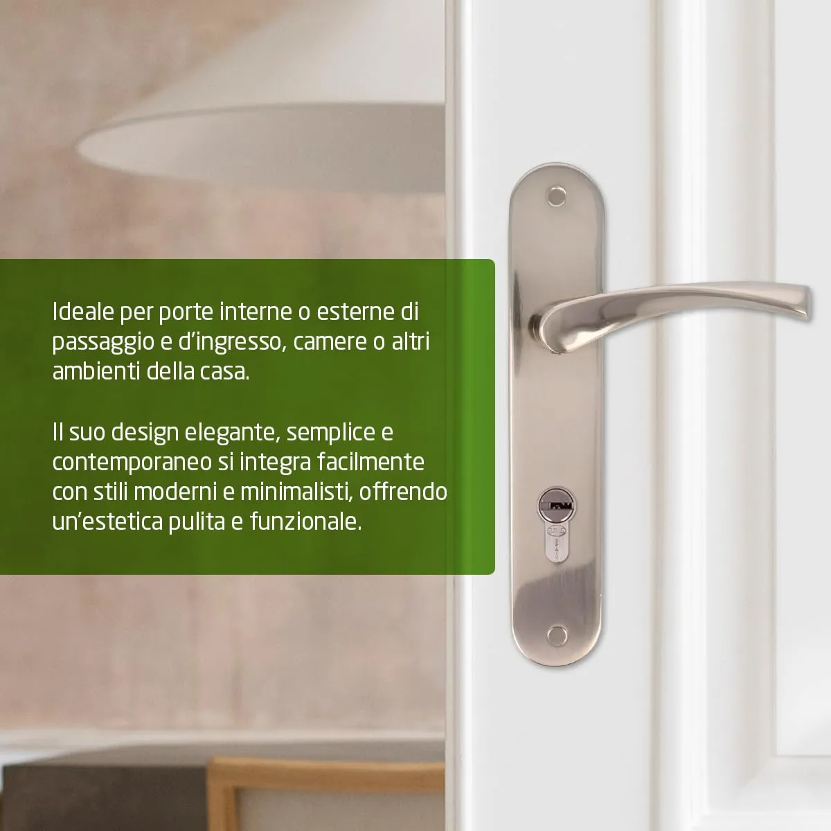 Amig maniglia placca alluminio 240x45 mm nichel 85 mm