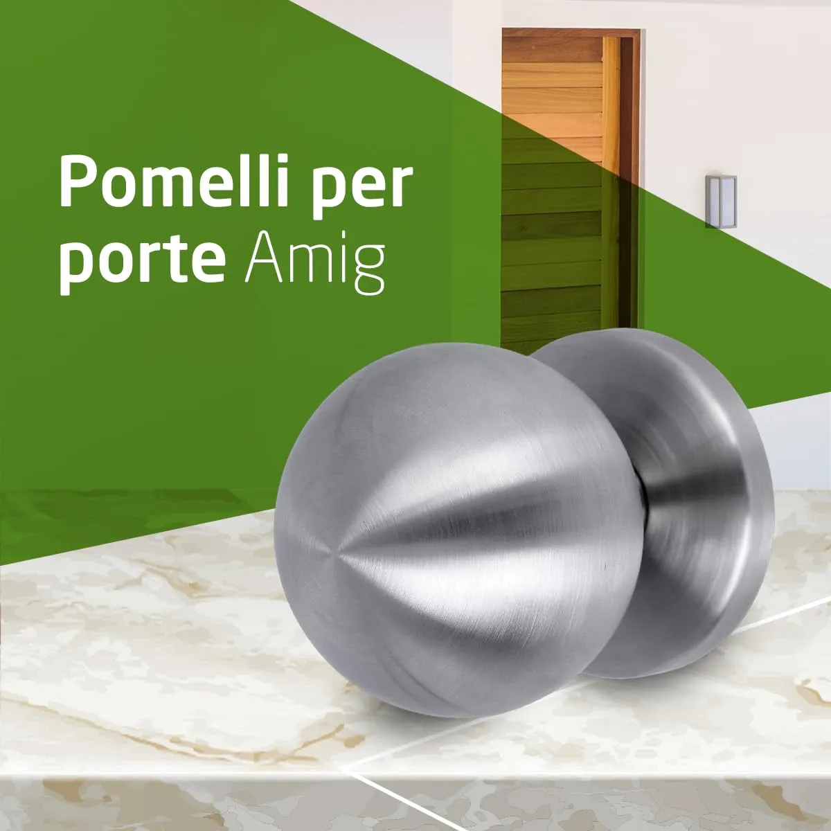 Amig Pomello Porta Acciaio Inox Ø70 mm Nero Opaco
