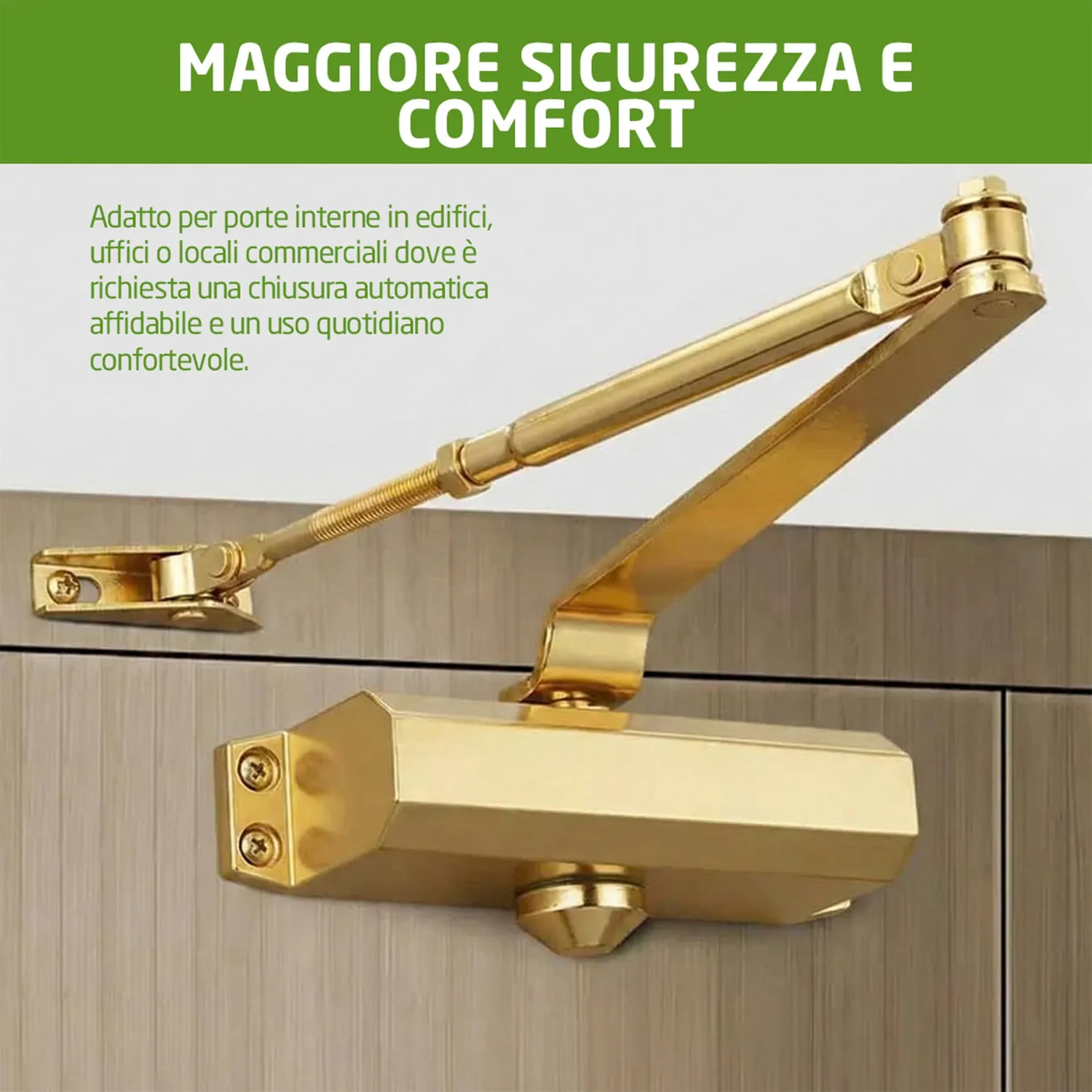 Amig chiudiporta automatico 40 kg oro opaco