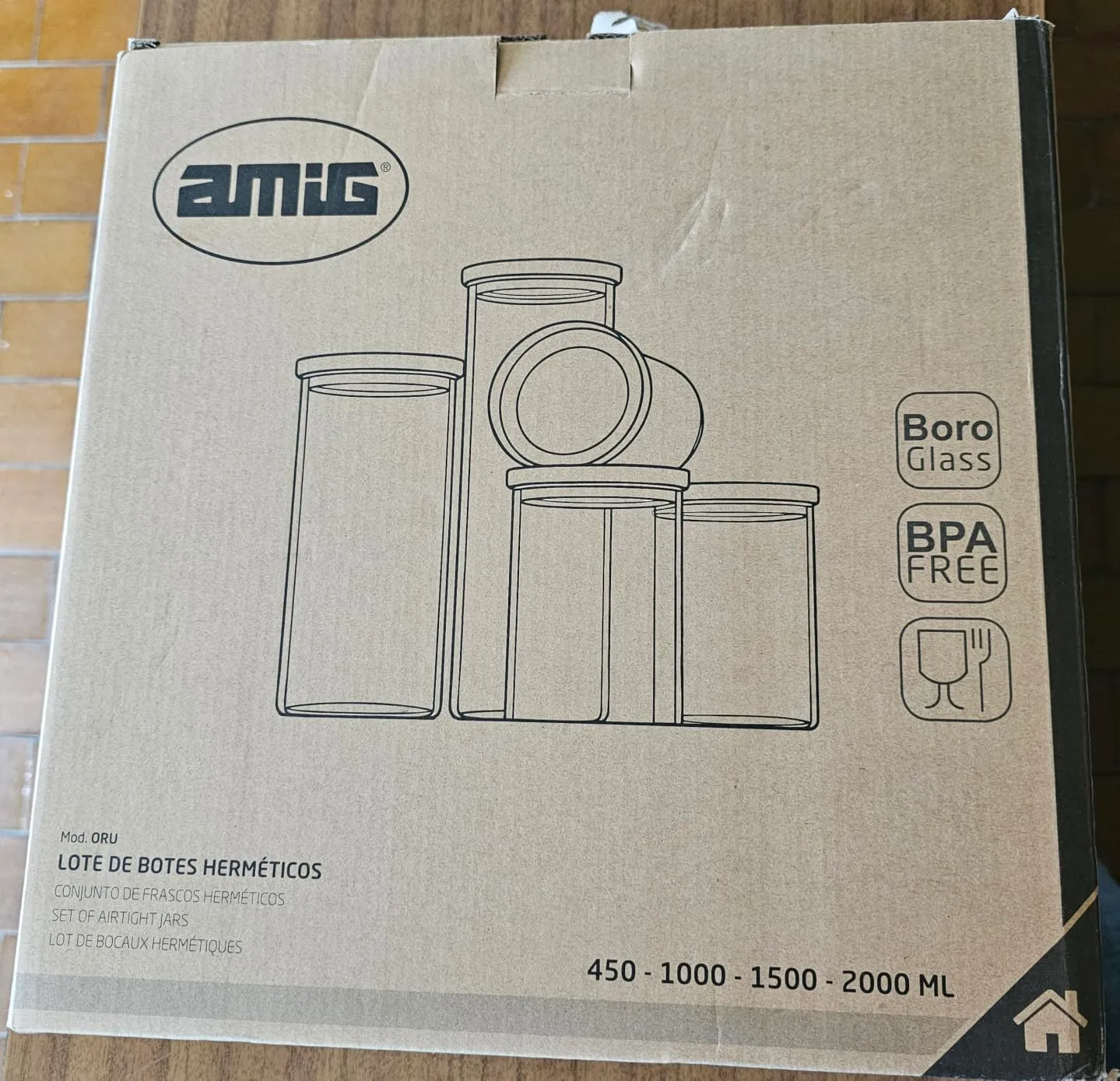 Amig Oru Barattoli Vetro Ermetici 5 pz Pasta Riso